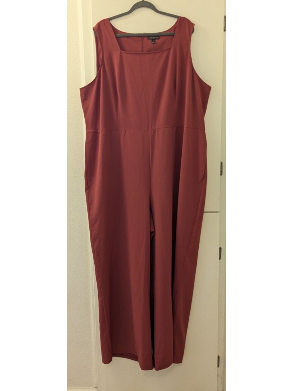 Lane Bryant Womens Sleeveless Burgundy Jumpsuit Size 26
